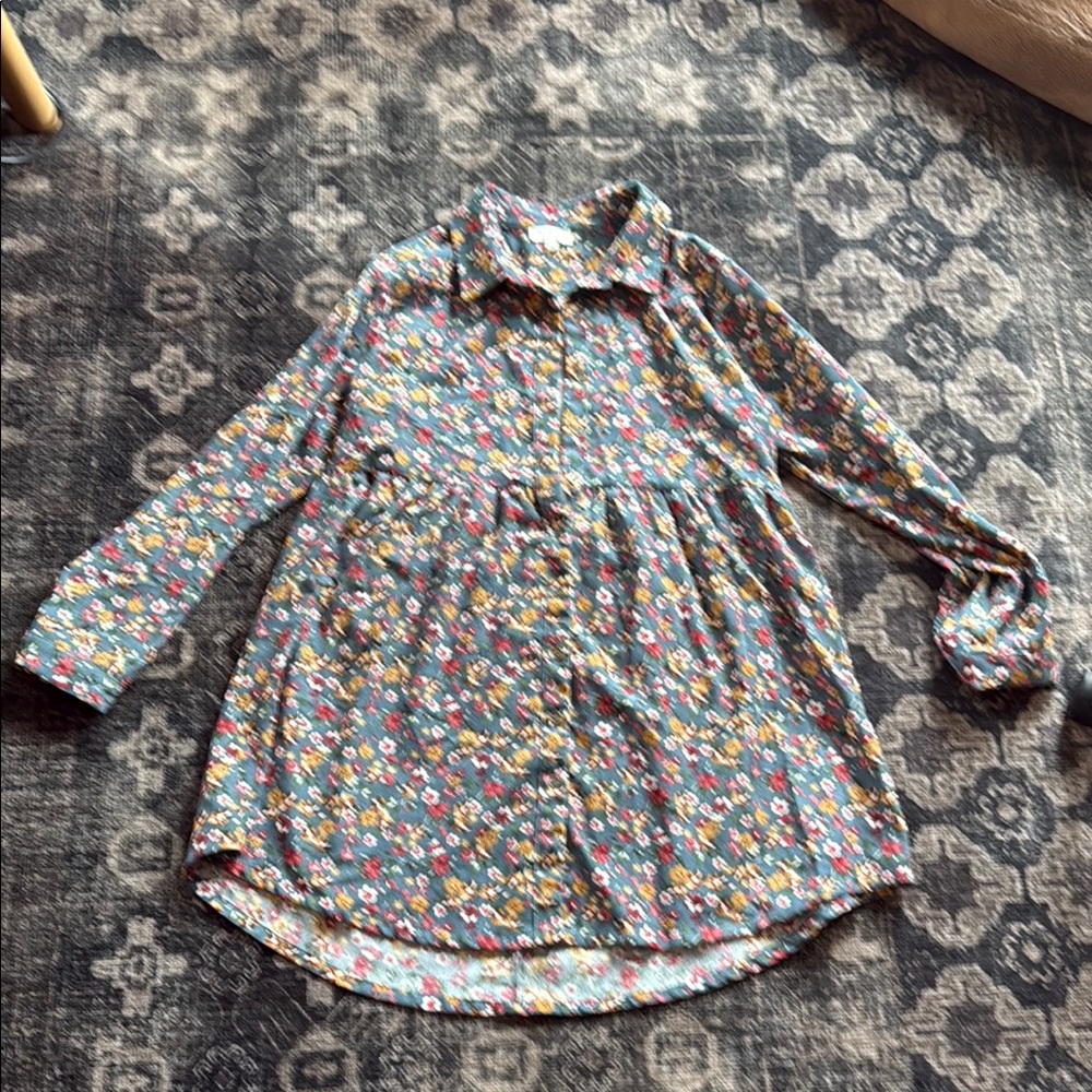 Floral corduroy dress